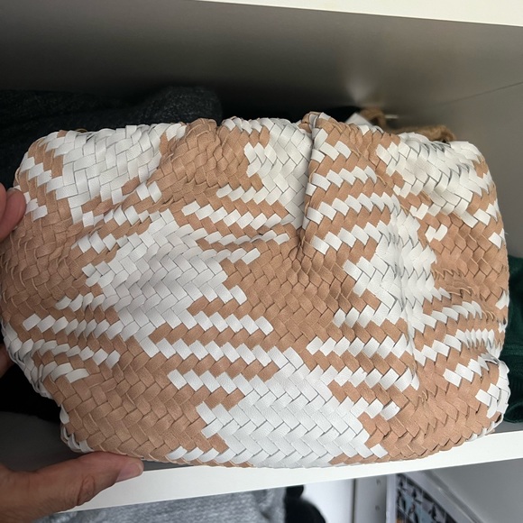 Nyla Woven Clutch in Tan and Cream Loeffler Randall - Picture 6 of 8